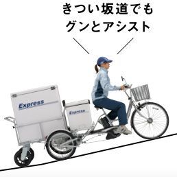 電動アシスト自転車（トレーラー付き） 人手不足とCO₂問題に挑む、新しい配送の主役へー大容量トレーラー付き