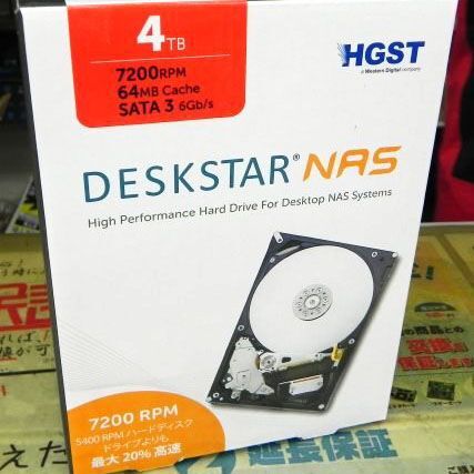 ASCII.jp：7200rpmのNAS向けHGST製HDDに大容量4TBモデルが追加