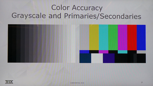 色の正確性を確認するためのテストパターン