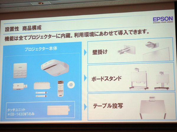 ASCII.jp：エプソン、投写画面をタッチ操作できるプロジェクター「EB 
