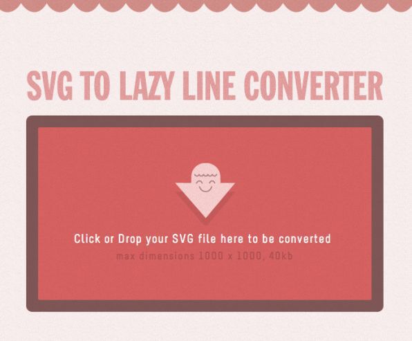 SVG to Lazy Line ConvertorにSVGファイルをドラッグ＆ドロップ
