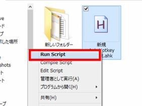 先ほど入力したファイルを右クリックし、「Run Script」をクリック