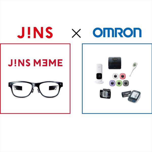 三点式眼電位センサー搭載の「JINS MEME」、拡張デバイスをオムロンと共同開発へ