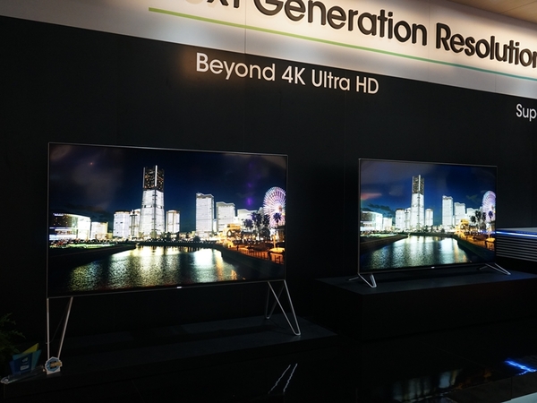 シャープは「Beyond 4K Ultra HD」を訴求。4Kを超える高精細さをアピールする