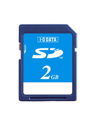 これが本来の「SDメモリーカード」。2GB以下の製品は徐々に姿を消しつつあり、写真のアイ・オー・データ機器「SD-V2G」も在庫限りとなっている