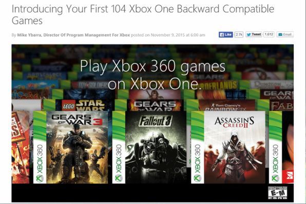 Ascii Jp Xbox Oneでxbox 360のタイトルが遊べる下位互換機能のローンチタイトル発表