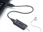 USBポートにイヤフォンが接続できる変換アダプター