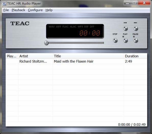 ティアックの「TEAC HR Audio Player」
