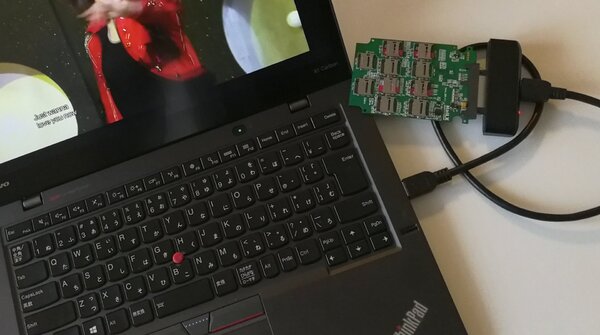 ThinkPad X1 CarbonのUSBポートに接続して問題なく稼働した