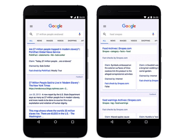 Google、偽ニュース拡散防止のための「ファクトチェック」ラベルを検索に導入