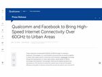 クアルコム、Facebookと都市部の60GHz帯高速インターネット接続で協業