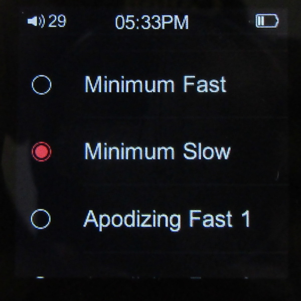 フィルターも「Linear Fast／Slow」「Minimum Fast／Slow」「Apodizing Fast1／Fast2」など豊富に選択できる