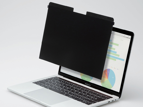 ASCII.jp：MacBook Pro／Airにマグネットで簡単に着脱できる「のぞき見防止フィルター」、エレコムより