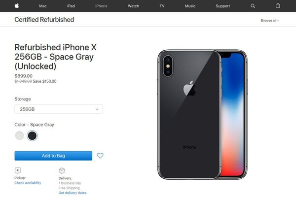 アップル整備済iPhone X、769ドルで販売開始 - 週刊アスキー