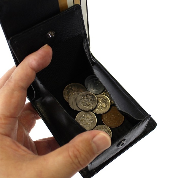 Ascii Jp Box型小銭入れが使いやすいカーボンの二つ折り財布