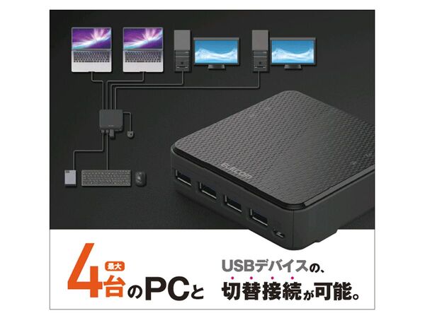 ASCII.jp：手元スイッチでマウス・キーボードを切り替えられるUSB切替器、エレコムより