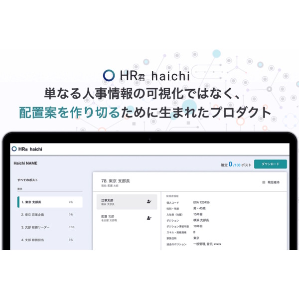 戦略的な人員配置計画を支援する「HR君haichi」が提供開始