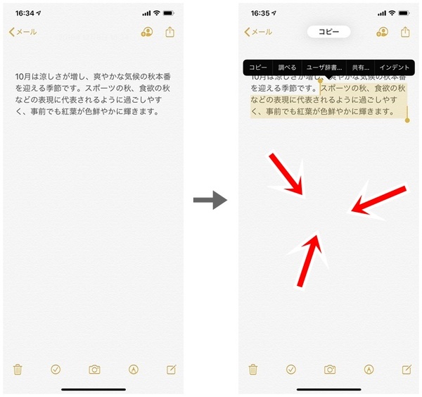 Iphoneで3本指を使ってコピペする方法 Mobileascii