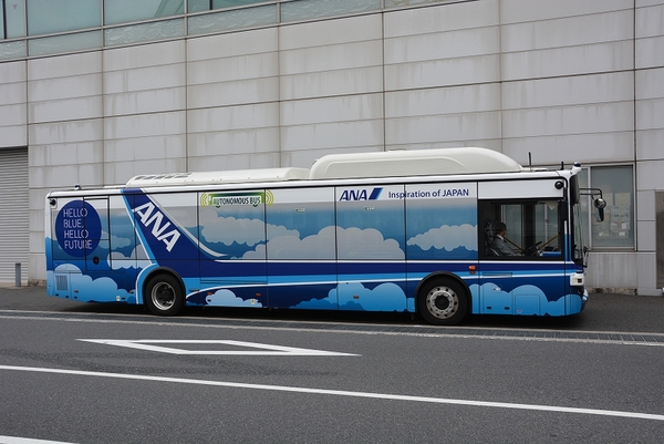 羽田空港の自動運転バスの実証実験をANAが実施