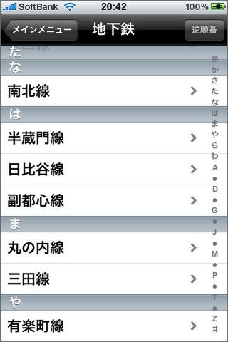 あいうえお順なので路線名を知っておく必要はありますけれどね