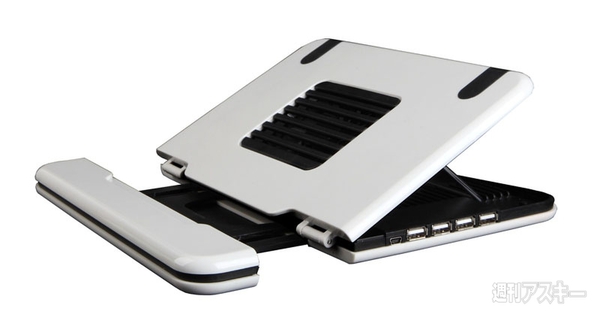 iPadにフィットするUSBファン＆ハブ搭載折りたたみスタンド N-BORD 