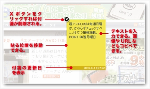 Chromeエクステンション：Note Anywhere：付箋の基本機能