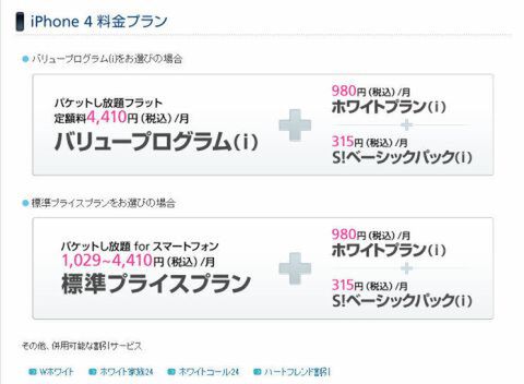 iPhone4の価格帯が発表されました！
