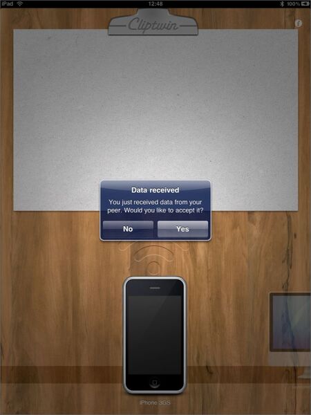 こちらはiPadの画面