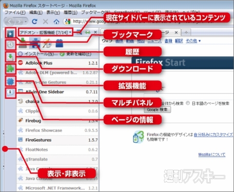 FirefoxアドオンAll-in-One Sidebarで遊ぼう!!
