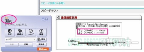 室内ではCDMAで接続