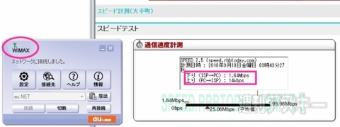 ベランダの屋根の下ではWiMAXが1本