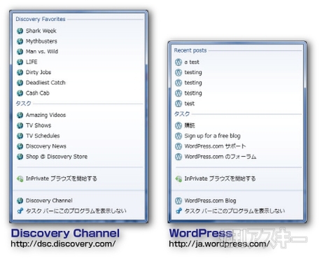 IE9ベータ版で遊ぼう：ワンボックスとピンサイト 