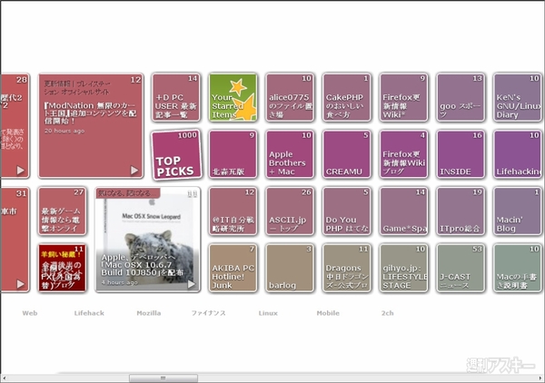 Chrome：Google Readerを改造するWebアプリNewsSquares