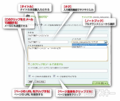 Chrome：エクステンション“Evernoteにクリップする”