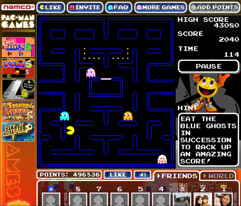 facebook　パックマン