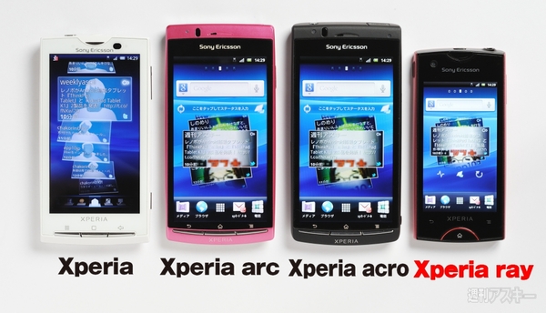 歴代Xperiaとサイズ比較