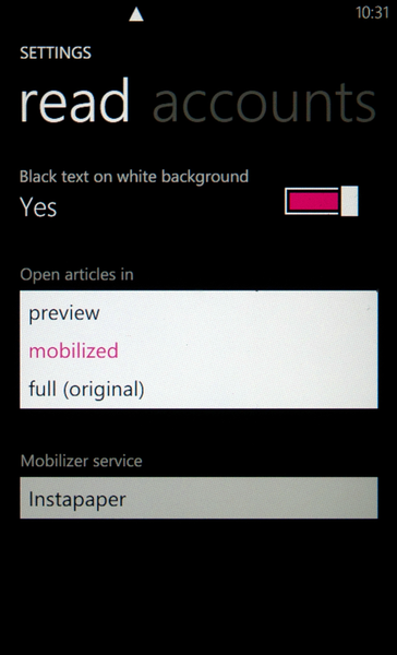 Googleリーダーに登録した記事が読めちゃうWP7アプリが無敵!!