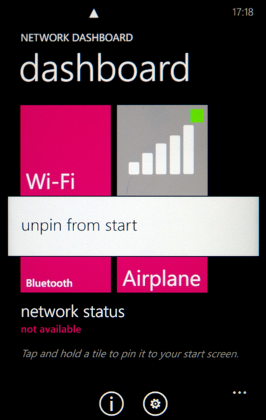 通信機能の状態がタイルで確認できるWP7アプリが無敵!!