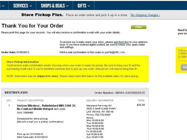 BestBuyは日本で注文、アメリカで受け取れる