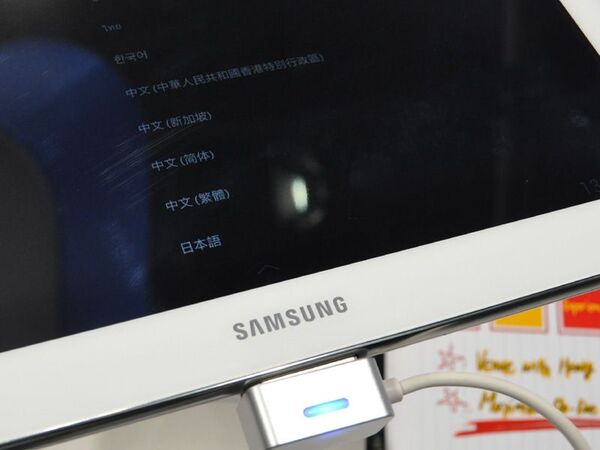 GALAXY Noteをアピールするサムスンブース