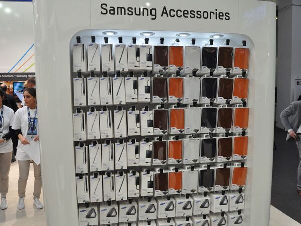 GALAXY Noteをアピールするサムスンブース