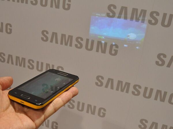 GALAXY Noteをアピールするサムスンブース