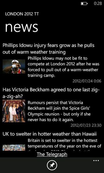 Windows Phoneでロンドン五輪を楽しむ