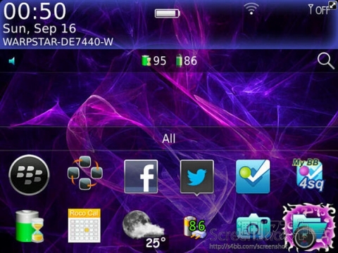 BlackBerry ホーム画面