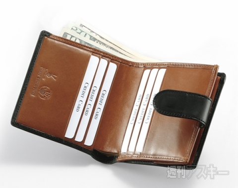 イタリアンレザー使用 オリーチェレザー マネースルーウォレット