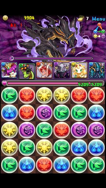 パズドラ：『闇の天空龍』回復ドロップなし中級攻略しました 
