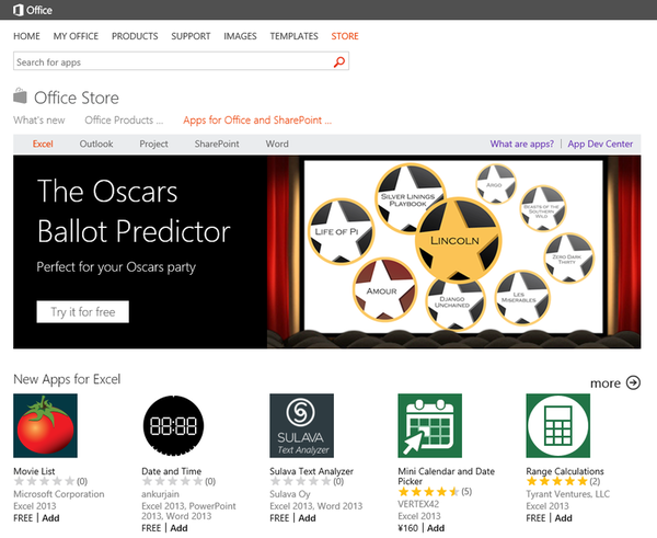 Office 2013でもアプリを楽しむ“Officeストア”の紹介