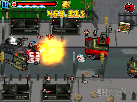 巨大ロボでウォール街に怒りの鉄拳を下すスマホゲーム、Attack of the Wall Street Titan