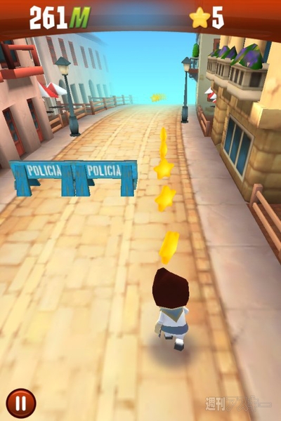 仕掛けたっぷりのエンドレスランスマホゲーム、Running with Friends Free