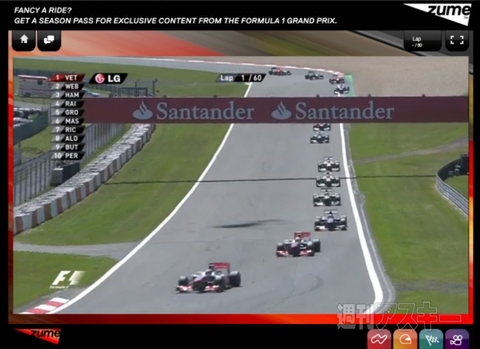 F1レース映像をPCやiPadで視聴する世界初のアプリが登場